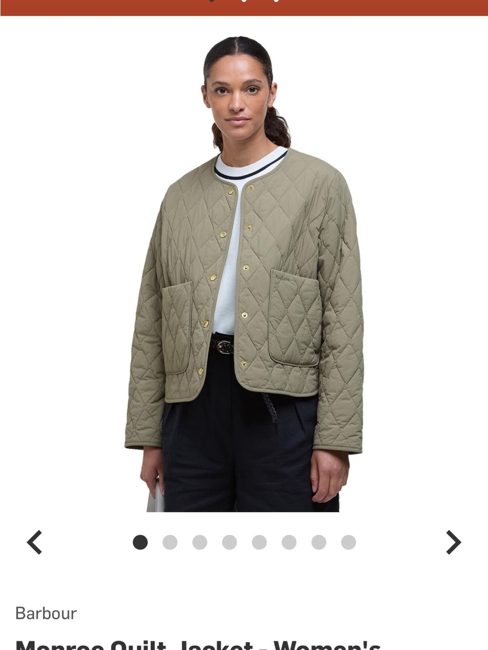 Barbour Quilted Olive Jacket with Patch Pockets